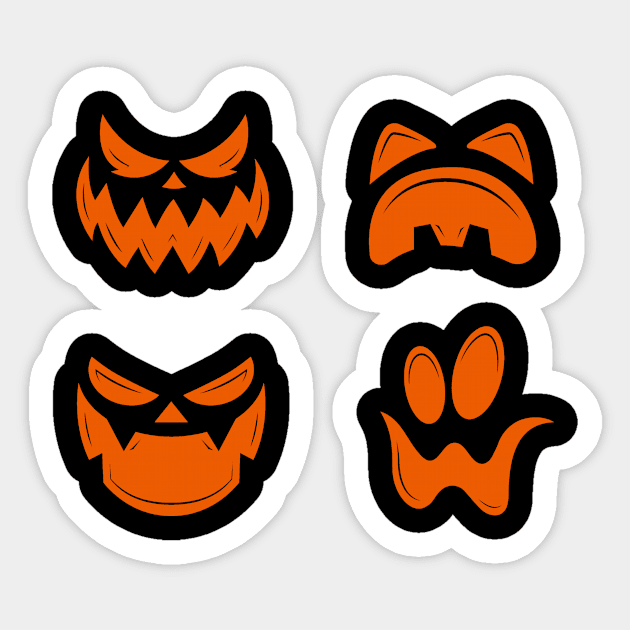 Halloween Pumpkin Sticker Pack Sticker by Darth Noob